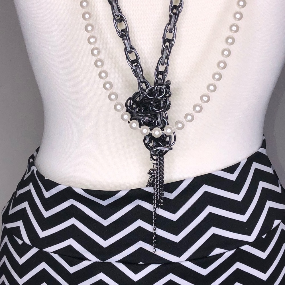 Flowy long Chevron Lengthy Skirt